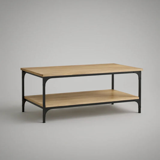 Prostokątny stolik kawowy 100 x 60 x 45 cm Dąb/Czarny